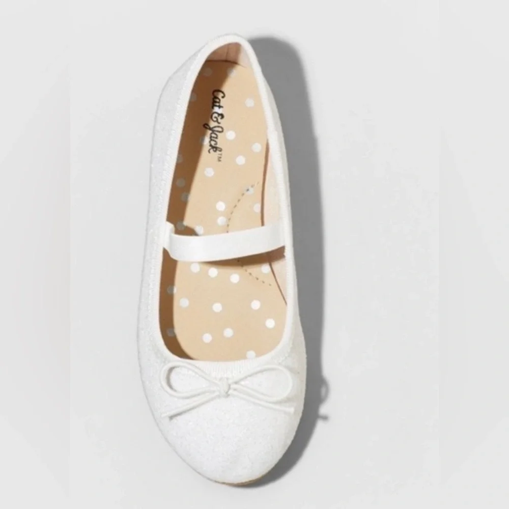 NWT baby girl spsrkly ballet flats dress shoes Sz 4